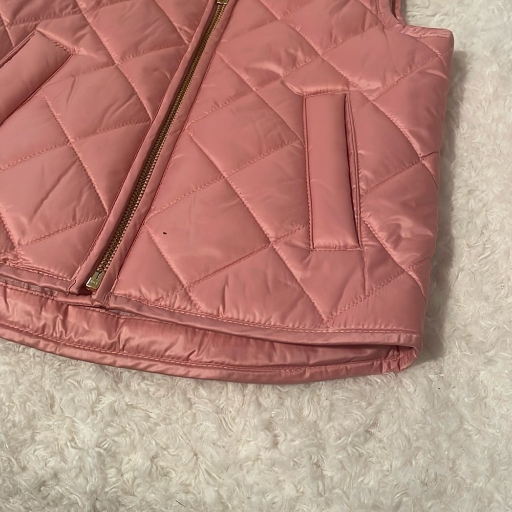 Crewcuts J.Crew Girls coral pink Quilted zipper vest - Picture 2 of 10